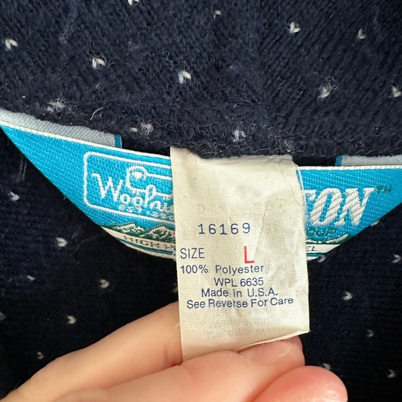 Vintage 60s/70s Woolrich Fleece Button Up Jacket Navy and White - Picture 6 of 8